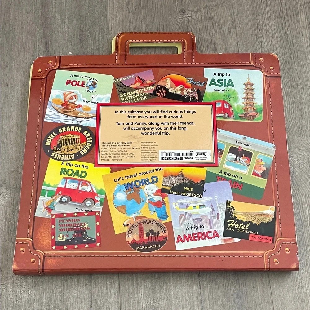Vintage Travel around the world kids Suitcase book